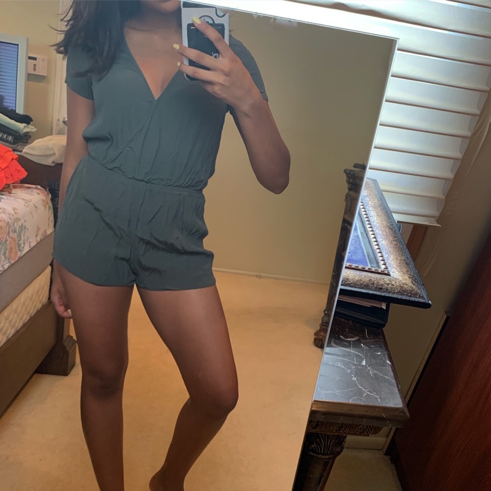 Army green romper!